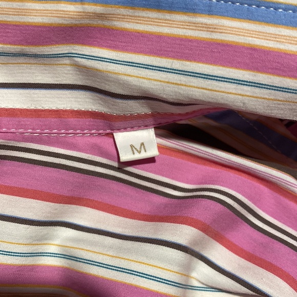 Made in Italy 🇮🇹High QualityCottonStretch Pink Striped ButtonDown Fitted Shirt - Picture 7 of 13